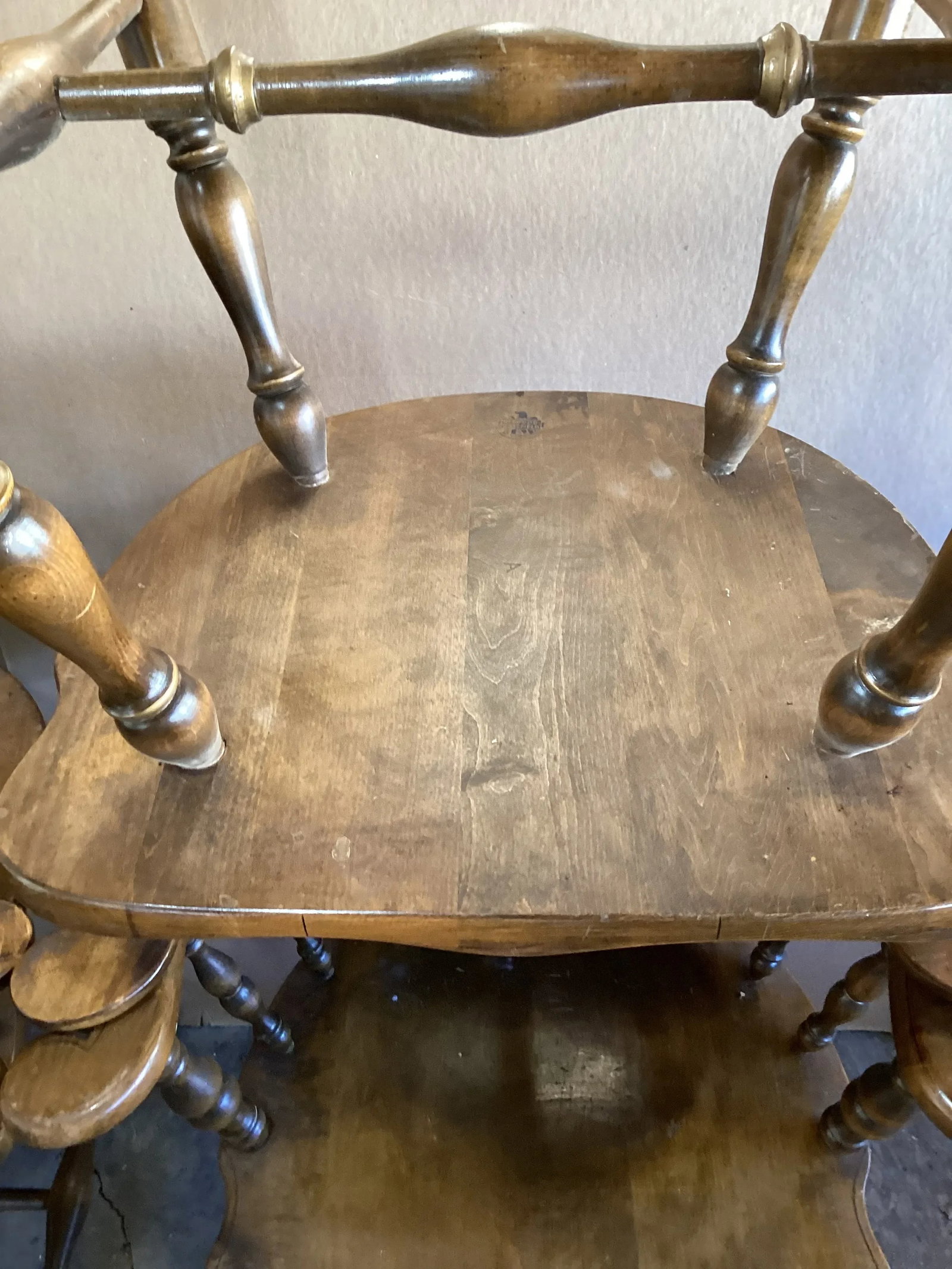 Early 20th Century Antique Collectible Heywood Wakefield Colonial Armchairs Set of 4 - 11