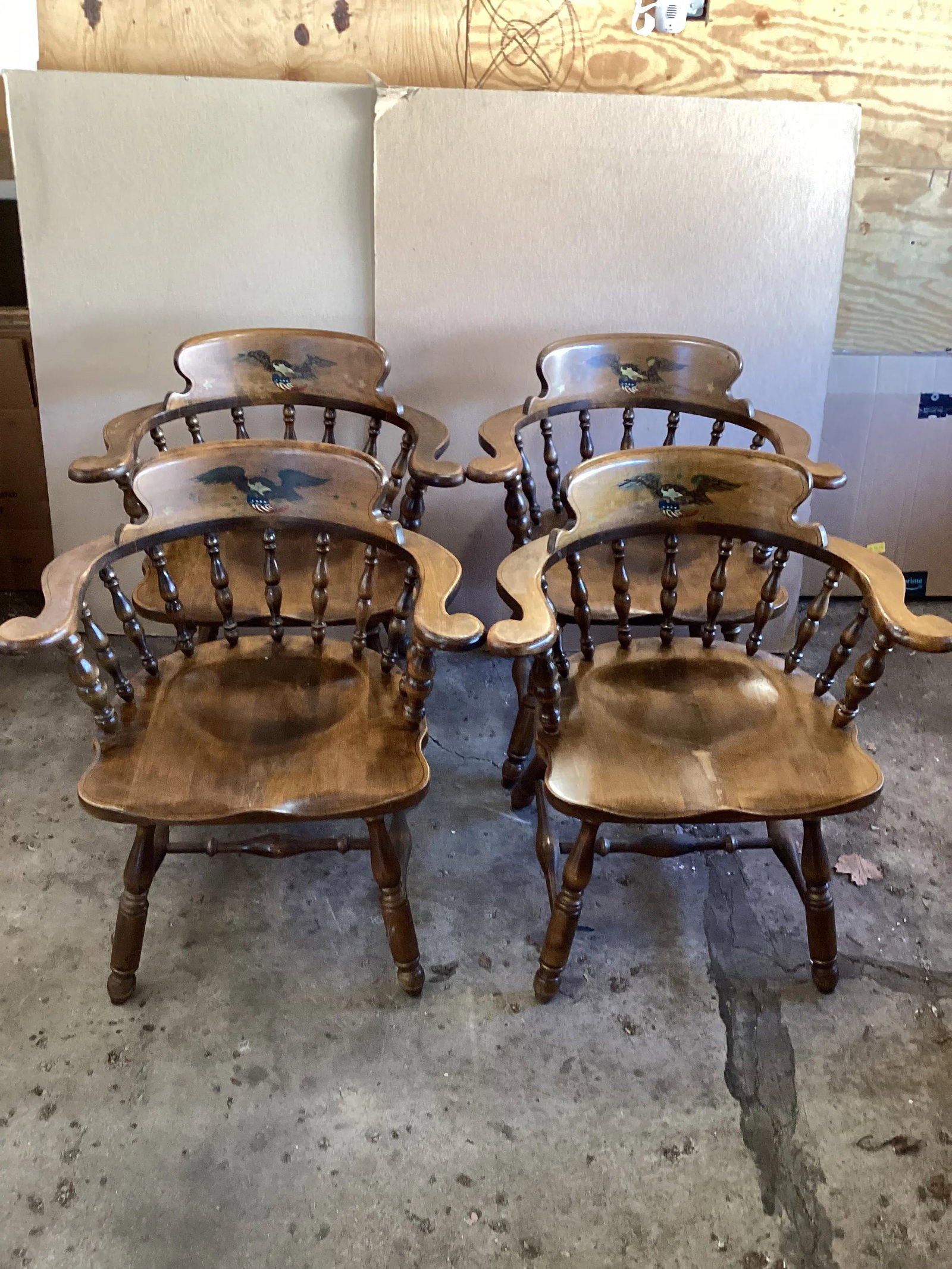 Early 20th Century Antique Collectible Heywood Wakefield Colonial Armchairs Set of 4 - 13