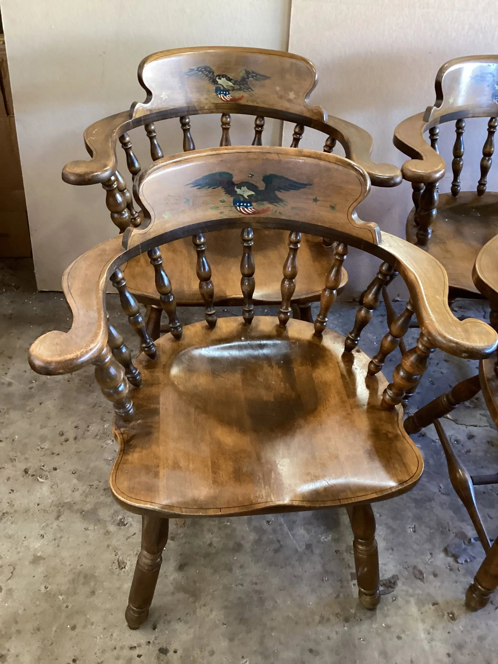 Early 20th Century Antique Collectible Heywood Wakefield Colonial Armchairs Set of 4 - 2