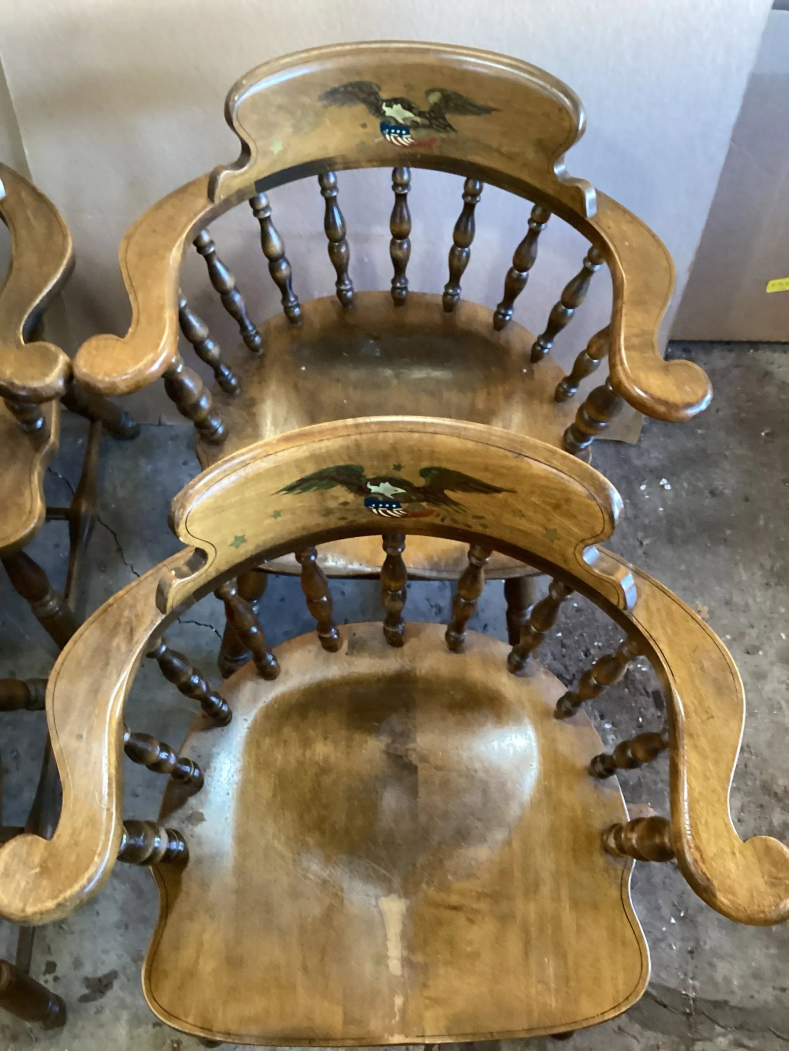 Early 20th Century Antique Collectible Heywood Wakefield Colonial Armchairs Set of 4 - 3