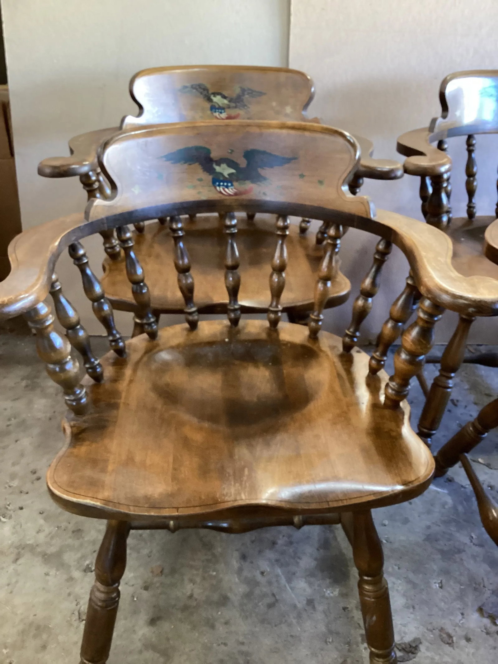 Early 20th Century Antique Collectible Heywood Wakefield Colonial Armchairs Set of 4 - 4