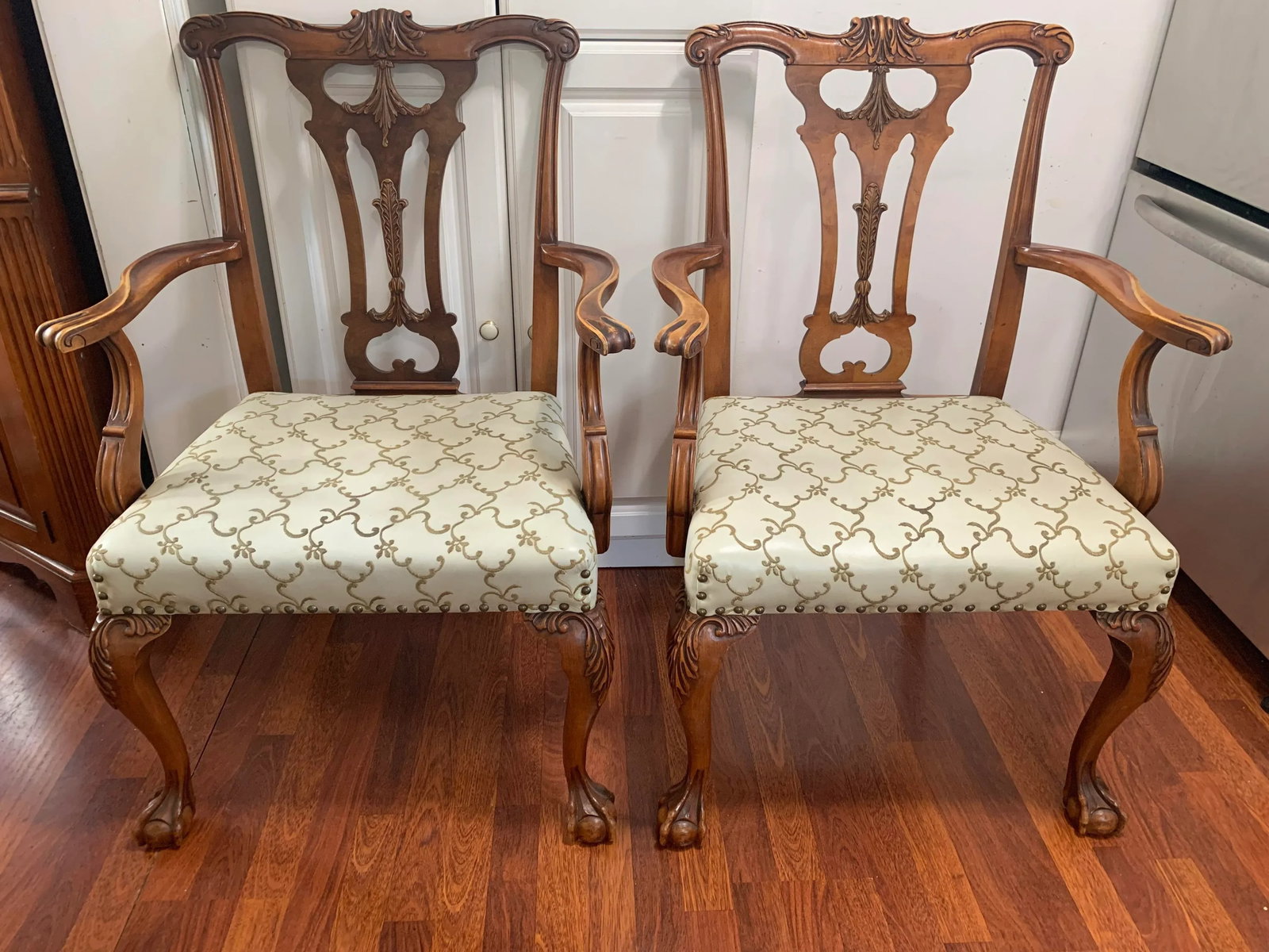 Arm Chairs Chippendale Dining Room Thomasville Vintage - 4