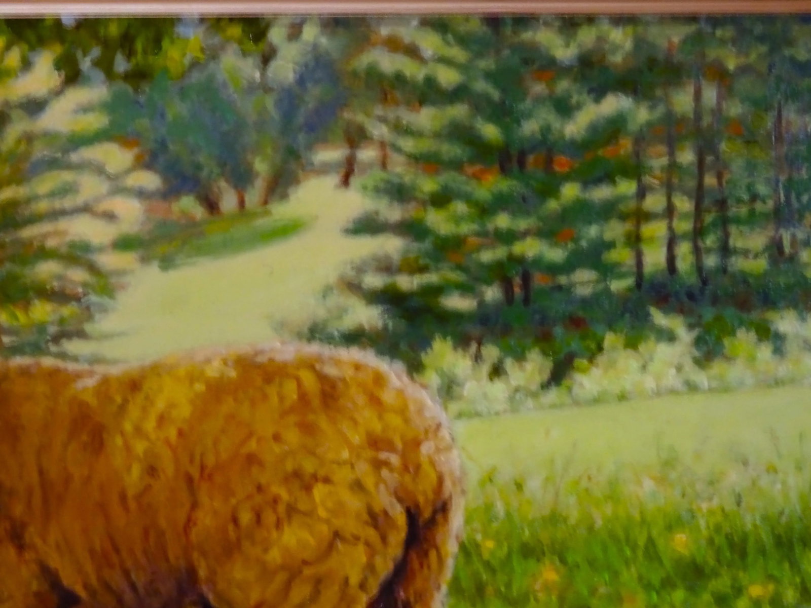 2005 "Ewe and Lamb", Oil Painting on Masonite by Sandra Eames, Framed - 5