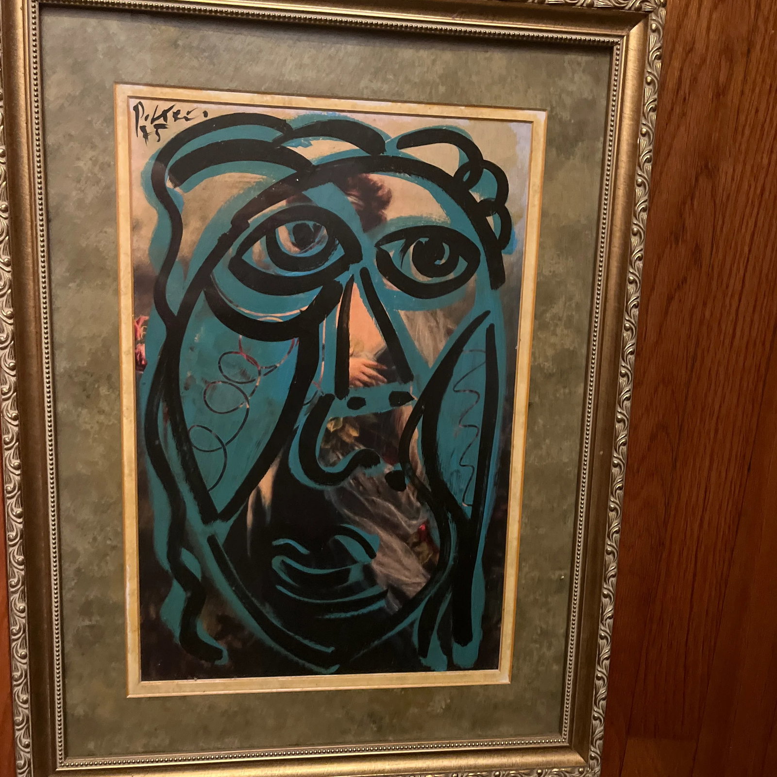 1975 Abstract Portrait Painting of Pablo Picasso by Peter Robert Keil, Framed - 10