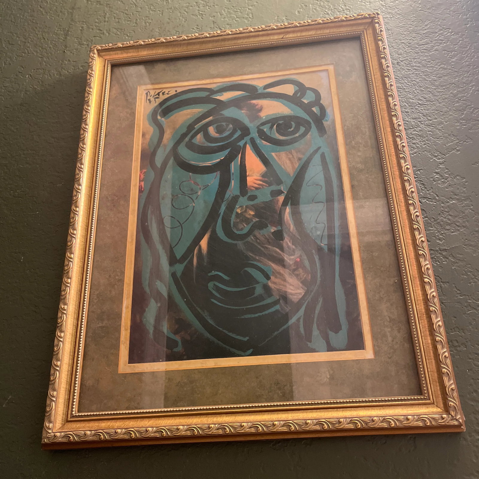 1975 Abstract Portrait Painting of Pablo Picasso by Peter Robert Keil, Framed - 3