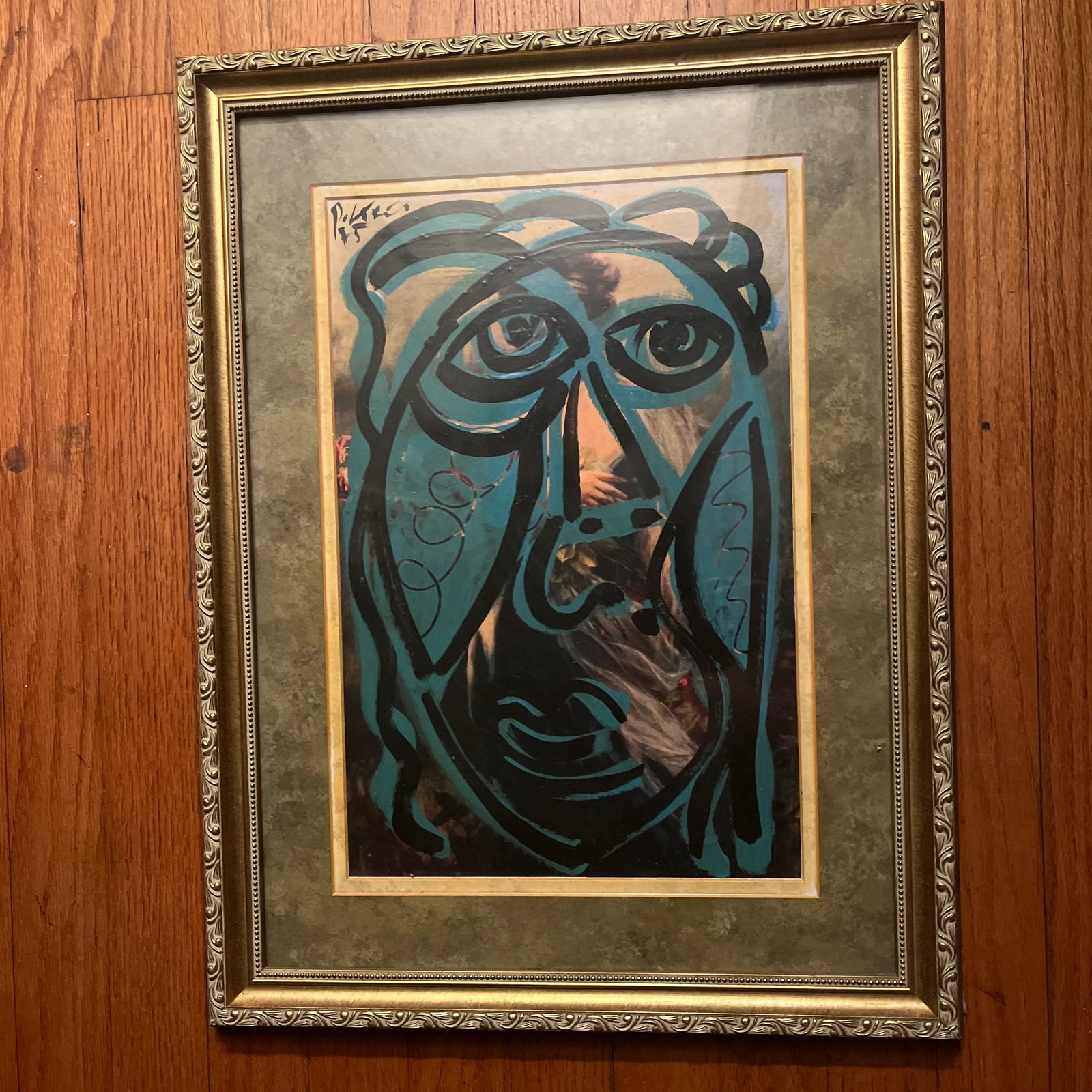 1975 Abstract Portrait Painting of Pablo Picasso by Peter Robert Keil, Framed - 4
