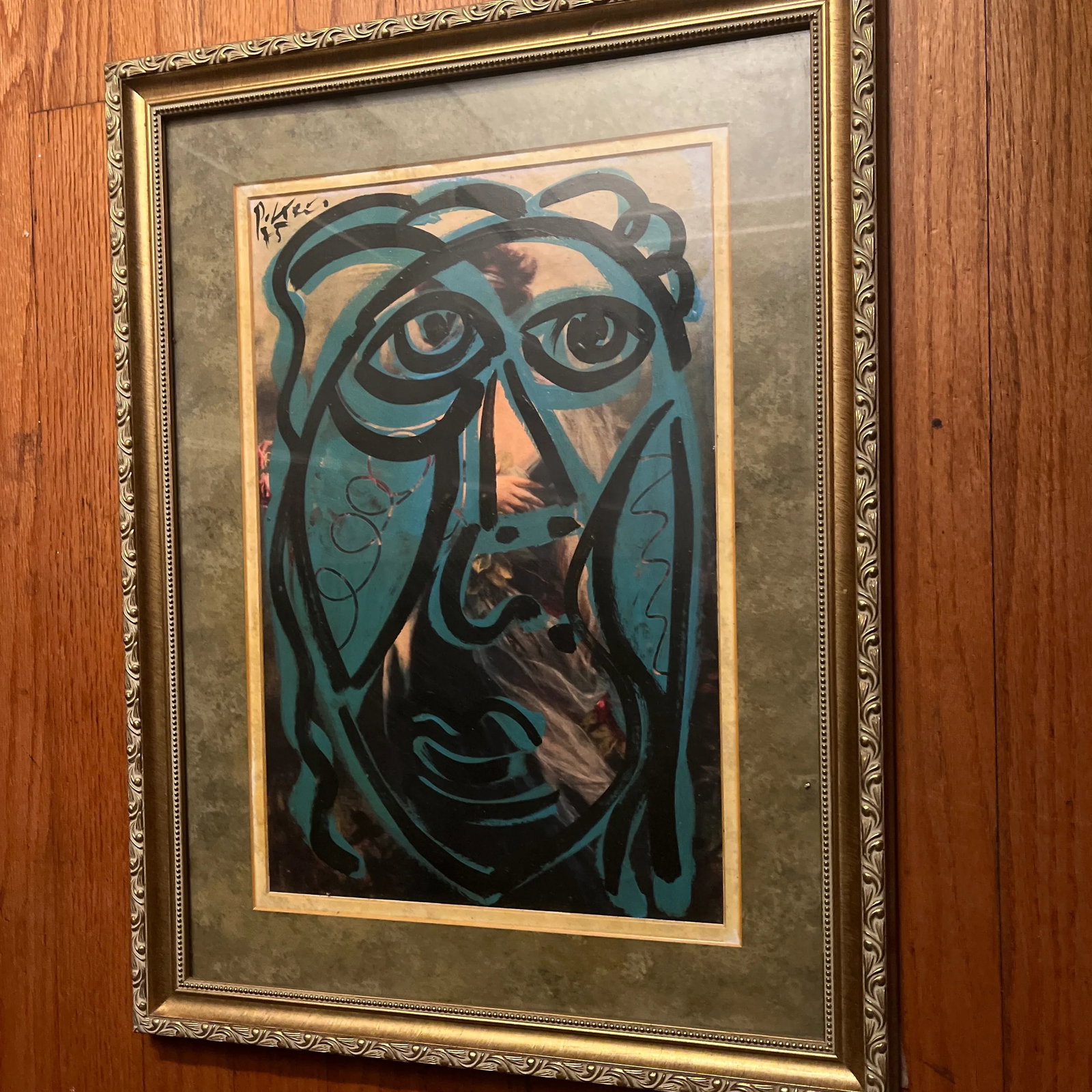 1975 Abstract Portrait Painting of Pablo Picasso by Peter Robert Keil, Framed - 5