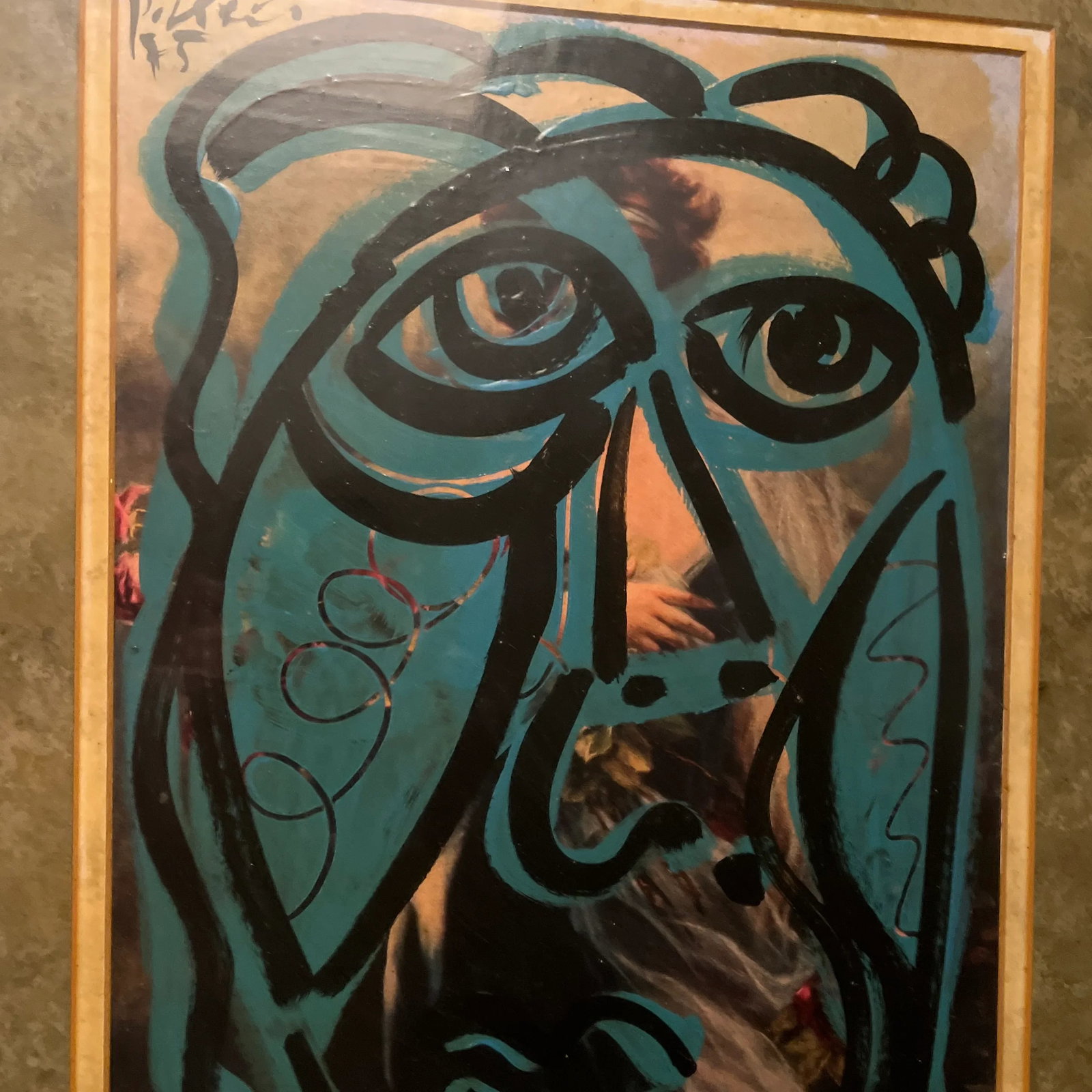 1975 Abstract Portrait Painting of Pablo Picasso by Peter Robert Keil, Framed - 8