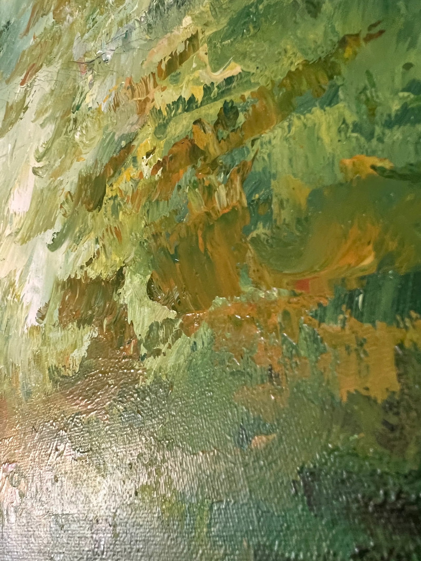 Vintage Impressionist Landscape Painting Framed & Signed - 2