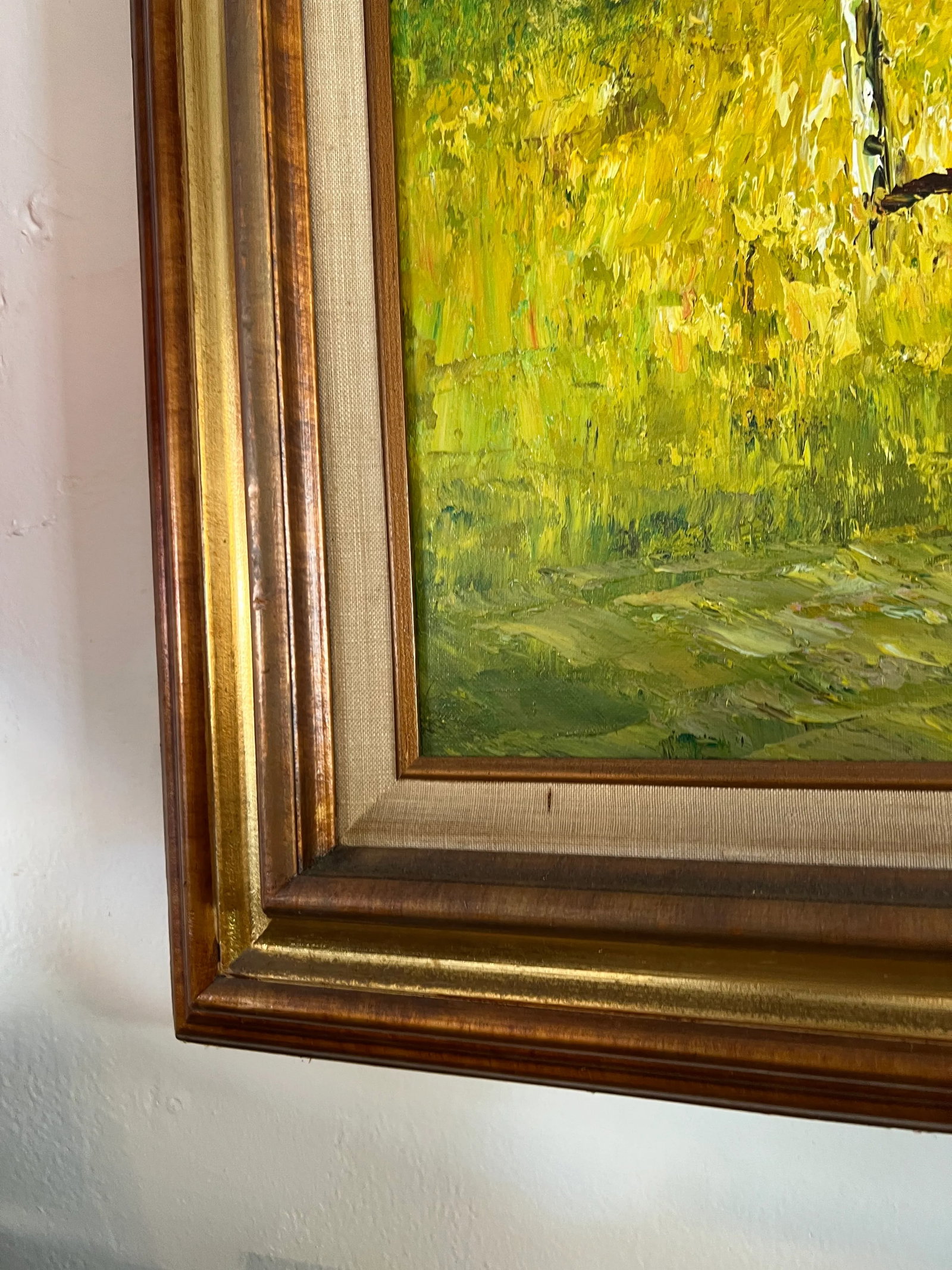 Vintage Impressionist Landscape Painting Framed & Signed - 3