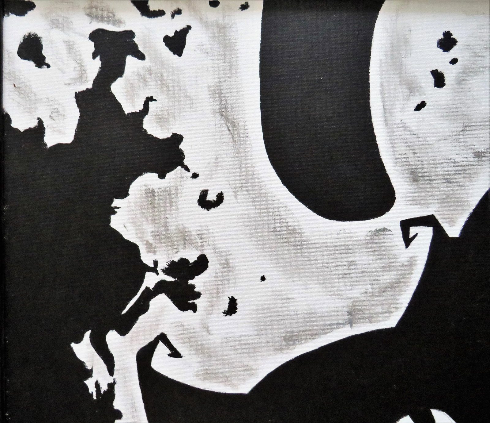 Cat Oil Portrait Painting Abstract Black & White Mid Century Modern Surrealist Orchestra Musical - 4