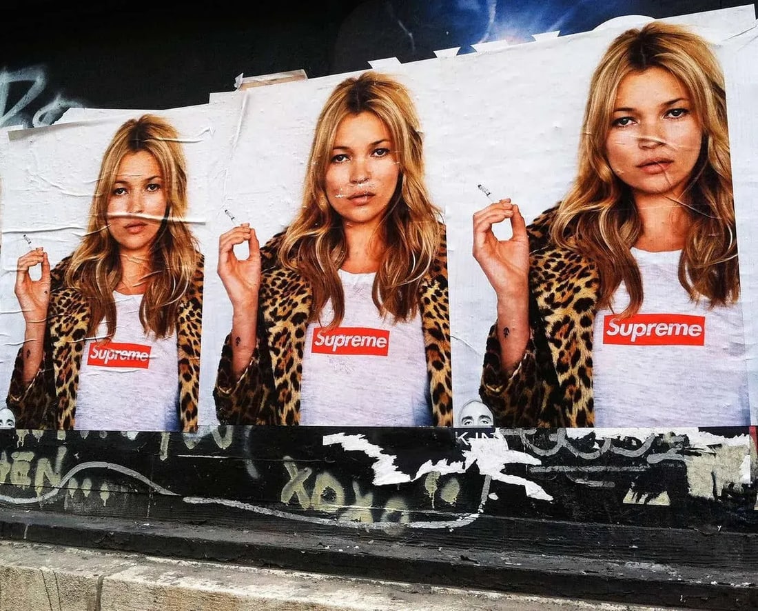 Kate Moss Supreme New York Photograph: Kate Moss for Supreme New York 2012: This image was captured in New York City's historic Soho district of in 2012 by the celebrated downtown photographer & art designer Fernando Natalici. Digital C-Pr