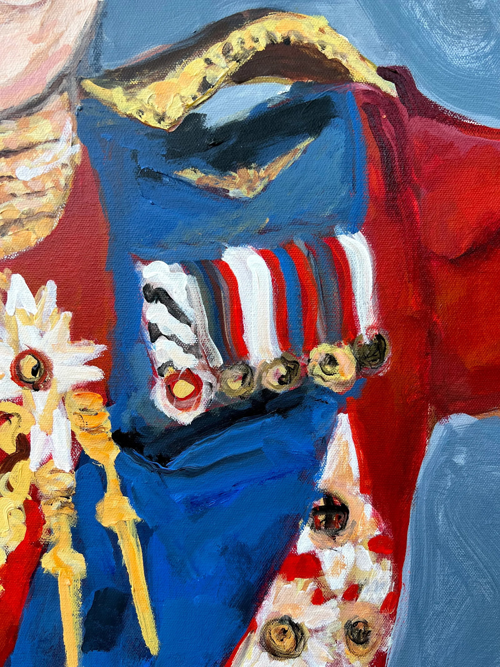 King Charles III Original Expressionist Portrait Acrylic Painting by Sandy Welch - 3