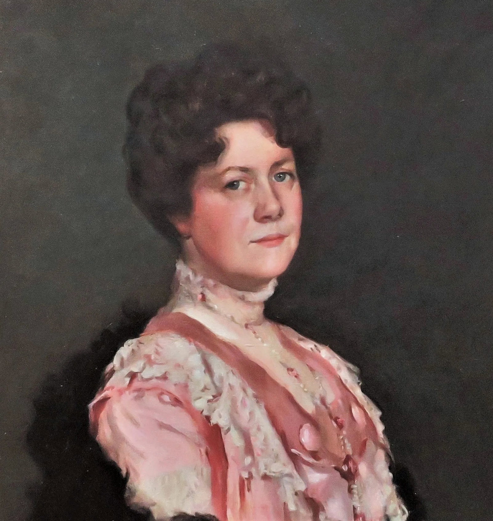 Early 20th C. Portrait Oil Painting of a Woman Lady Antique Victorian Signed Samuel Burtis Baker - 3