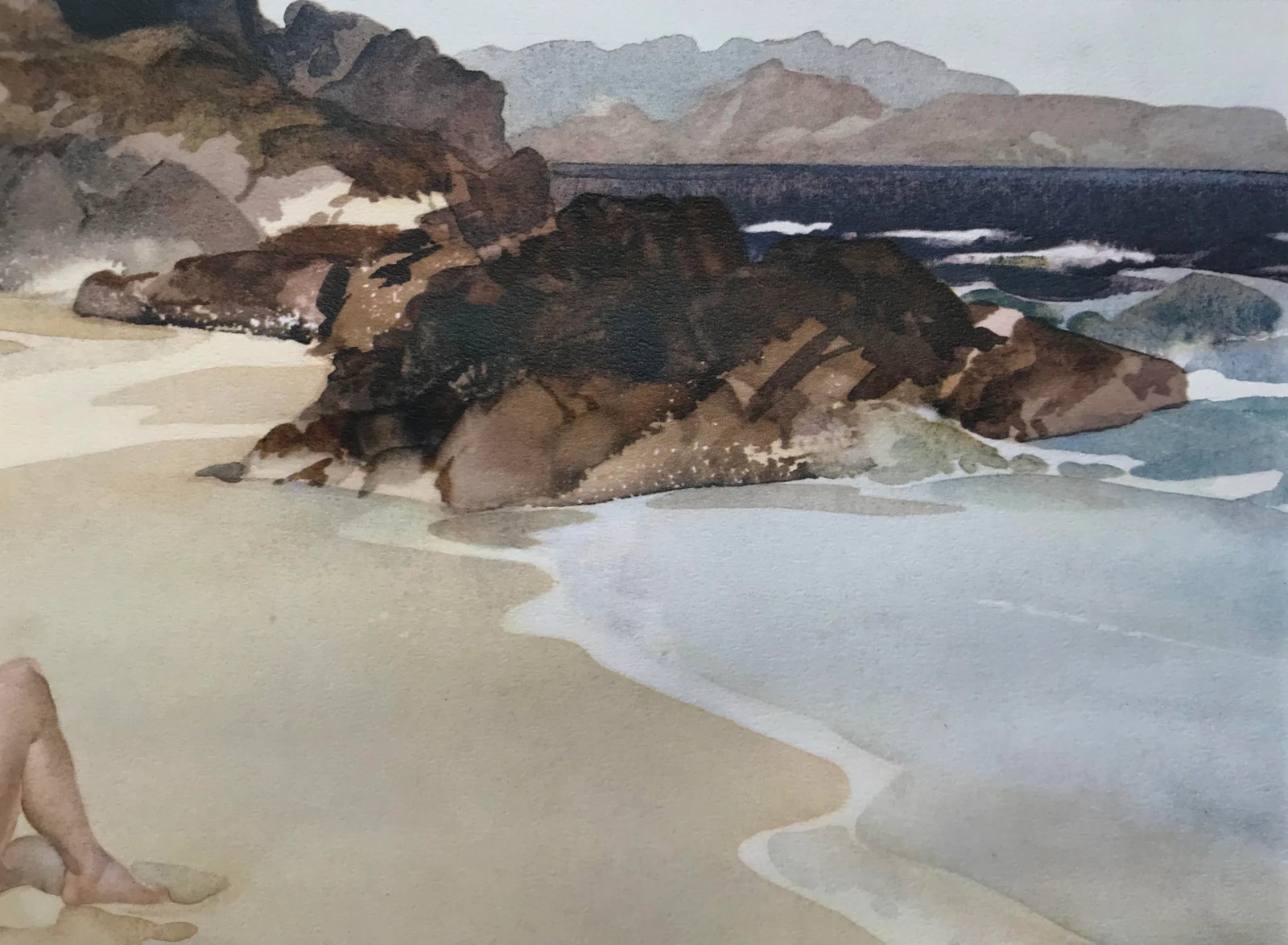 Vintage Seascape Print With Nude Woman on Beach ~ William Russell Flint - 9