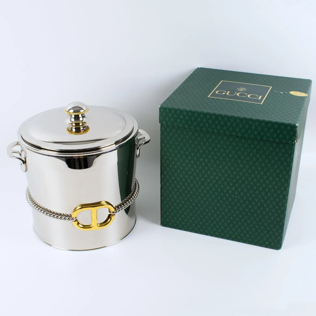 Gucci Italy Silvered and Gilt Metal Barware Ice Bucket - 2