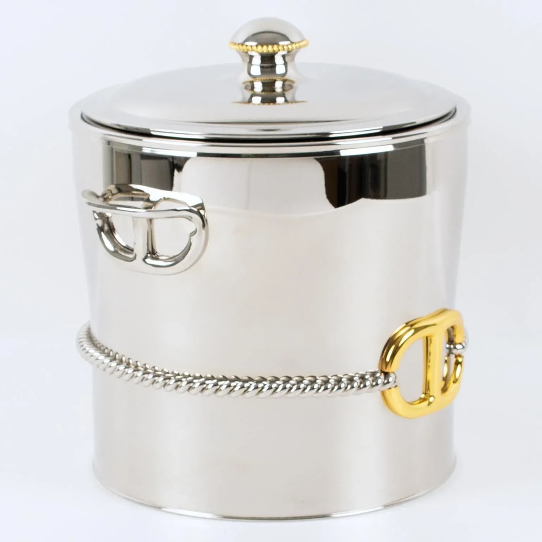 Gucci Italy Silvered and Gilt Metal Barware Ice Bucket - 5