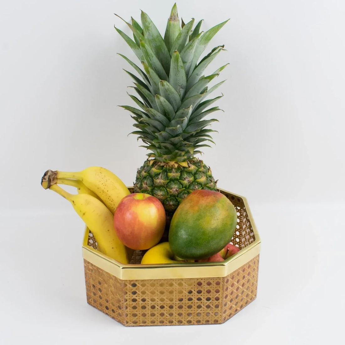 Christian Dior Home Lucite and Rattan Basket Bowl Centerpiece, Circa 1970 - 2
