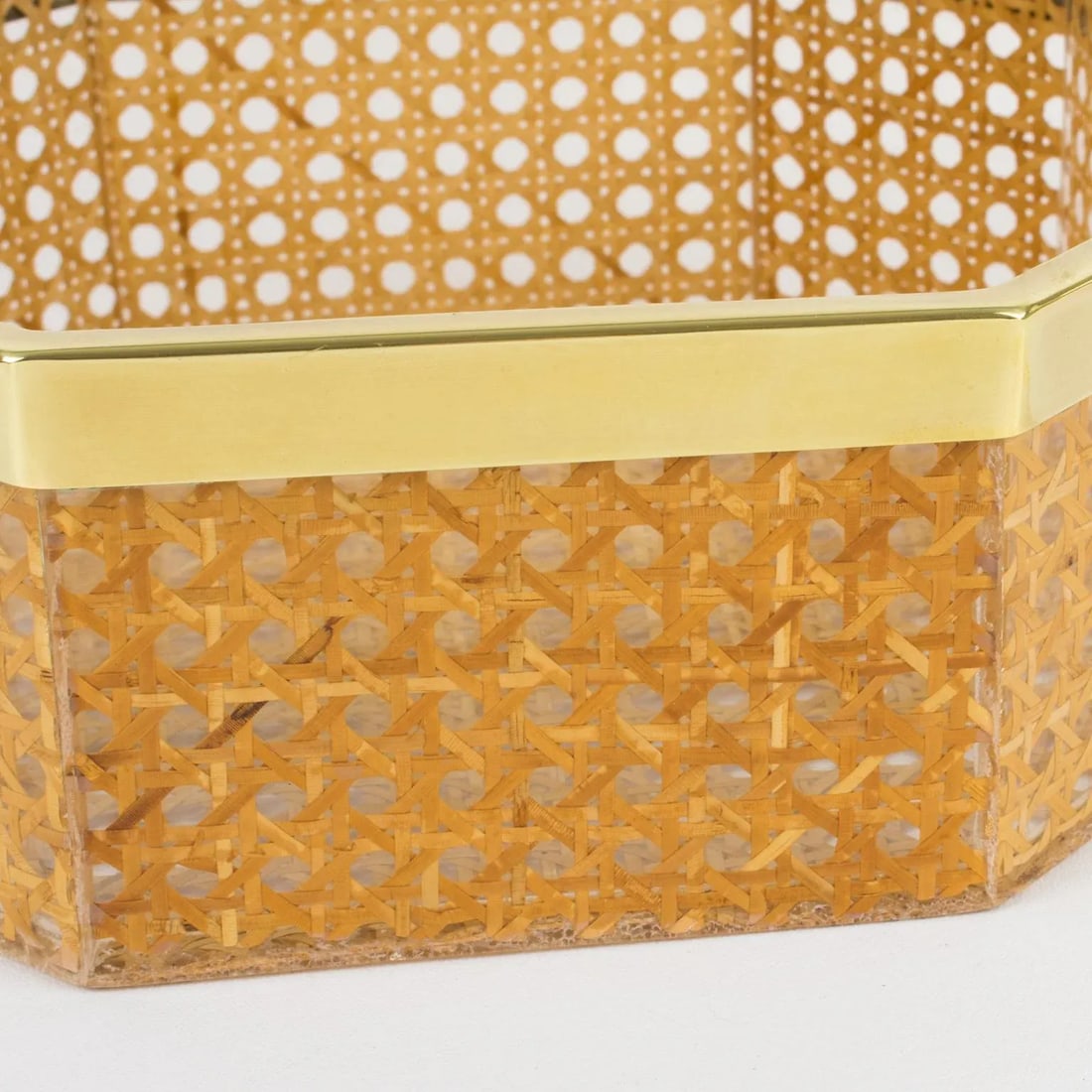 Christian Dior Home Lucite and Rattan Basket Bowl Centerpiece, Circa 1970 - 7