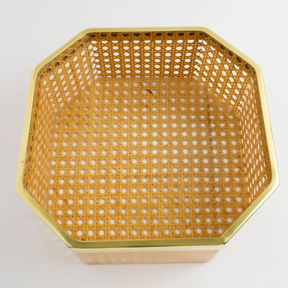 Christian Dior Home Lucite and Rattan Basket Bowl Centerpiece, Circa 1970 - 9
