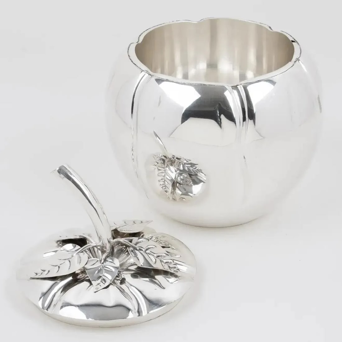Teghini Firenze Silver Plate Tomato-shaped Ice Bucket, Italy 1960s - 6