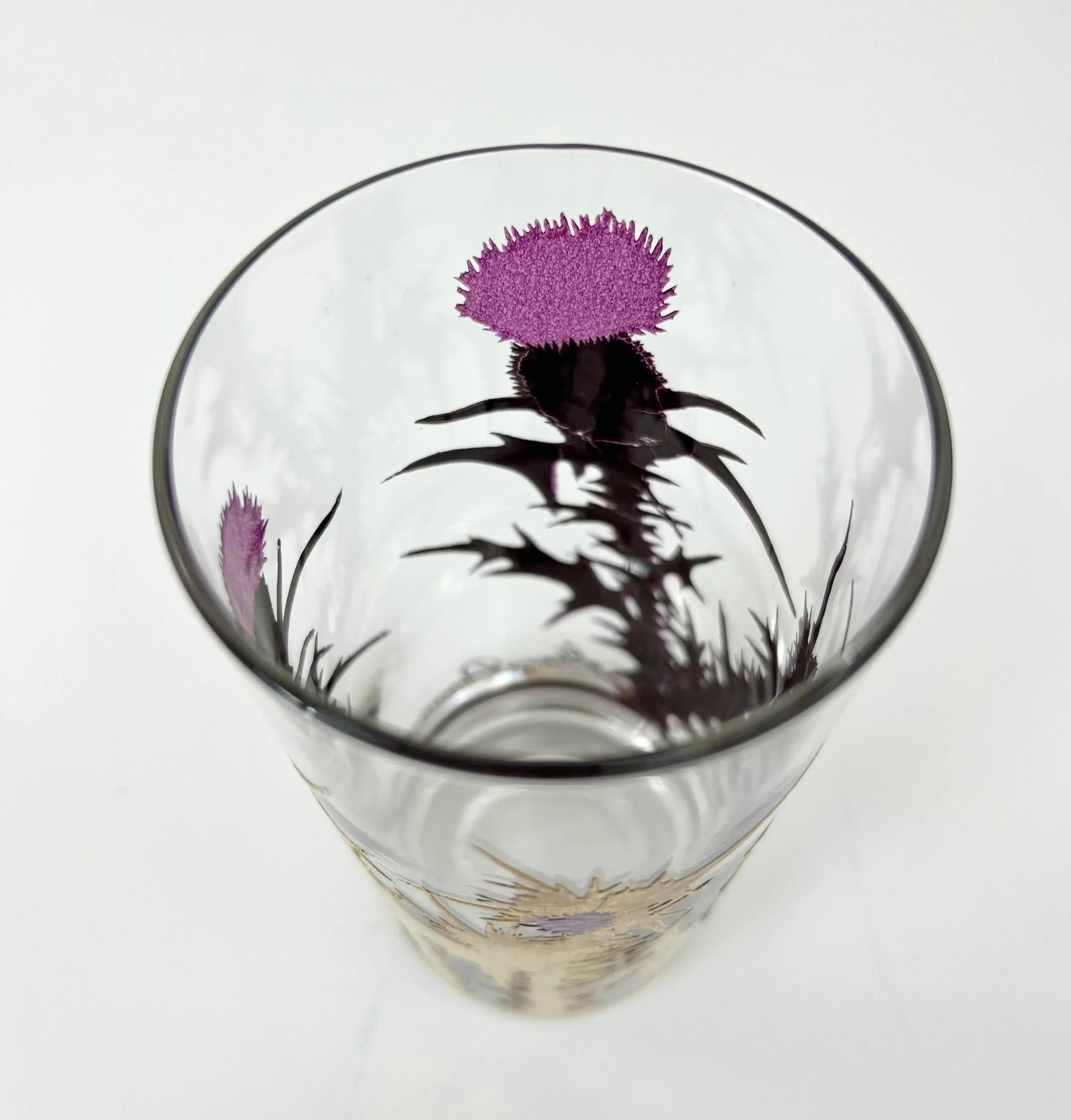 Mid Century 22k Gold Thistle Highball Glassware Set by Gregory Duncan - Set of 8 - 3
