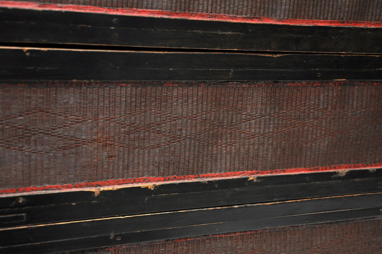 Antique Chinese Woven Bamboo Stacked Boxes - Set of 3 - 10