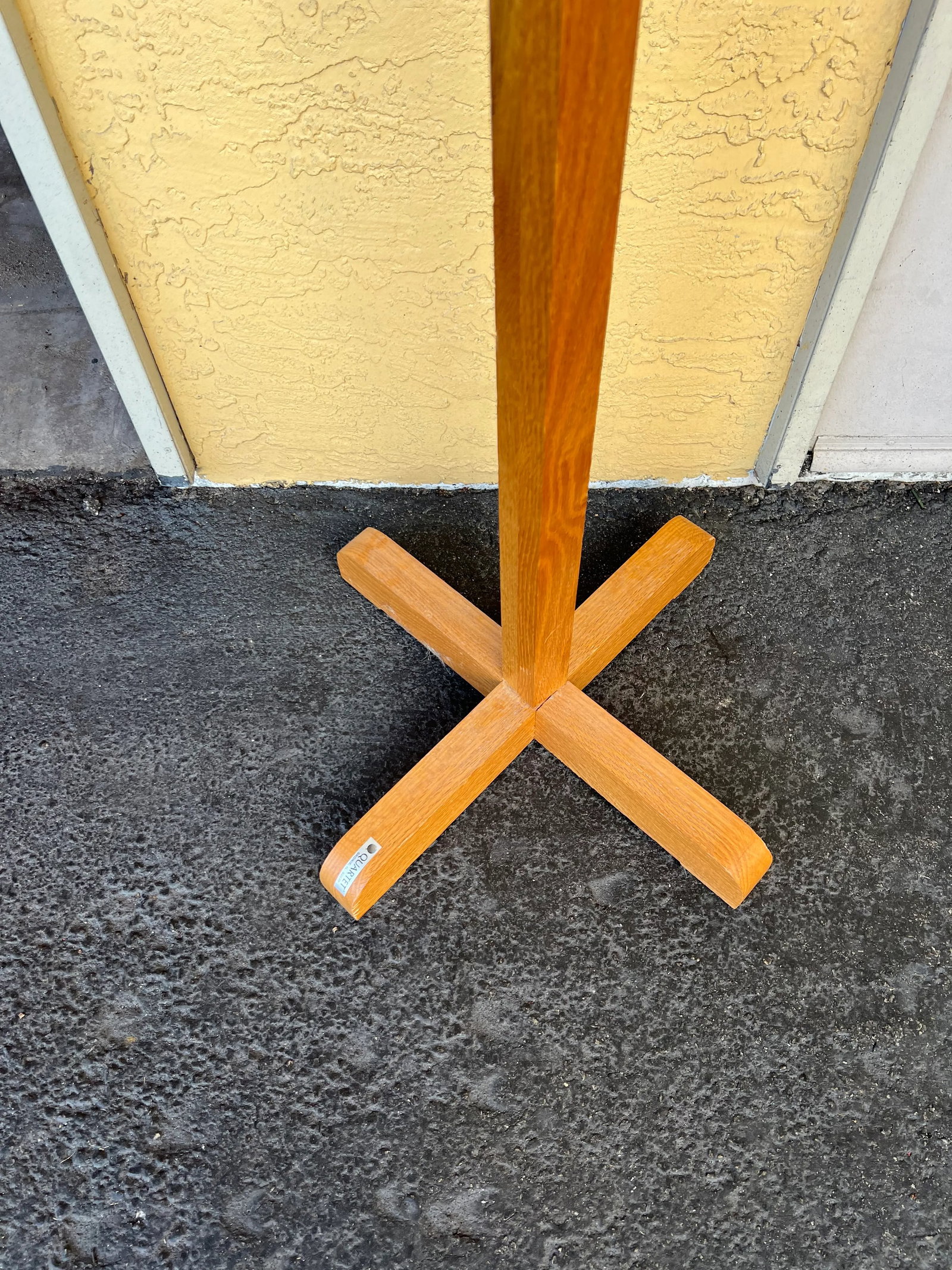 Vintage Mission Style Wood Coat Rack Stand - 2