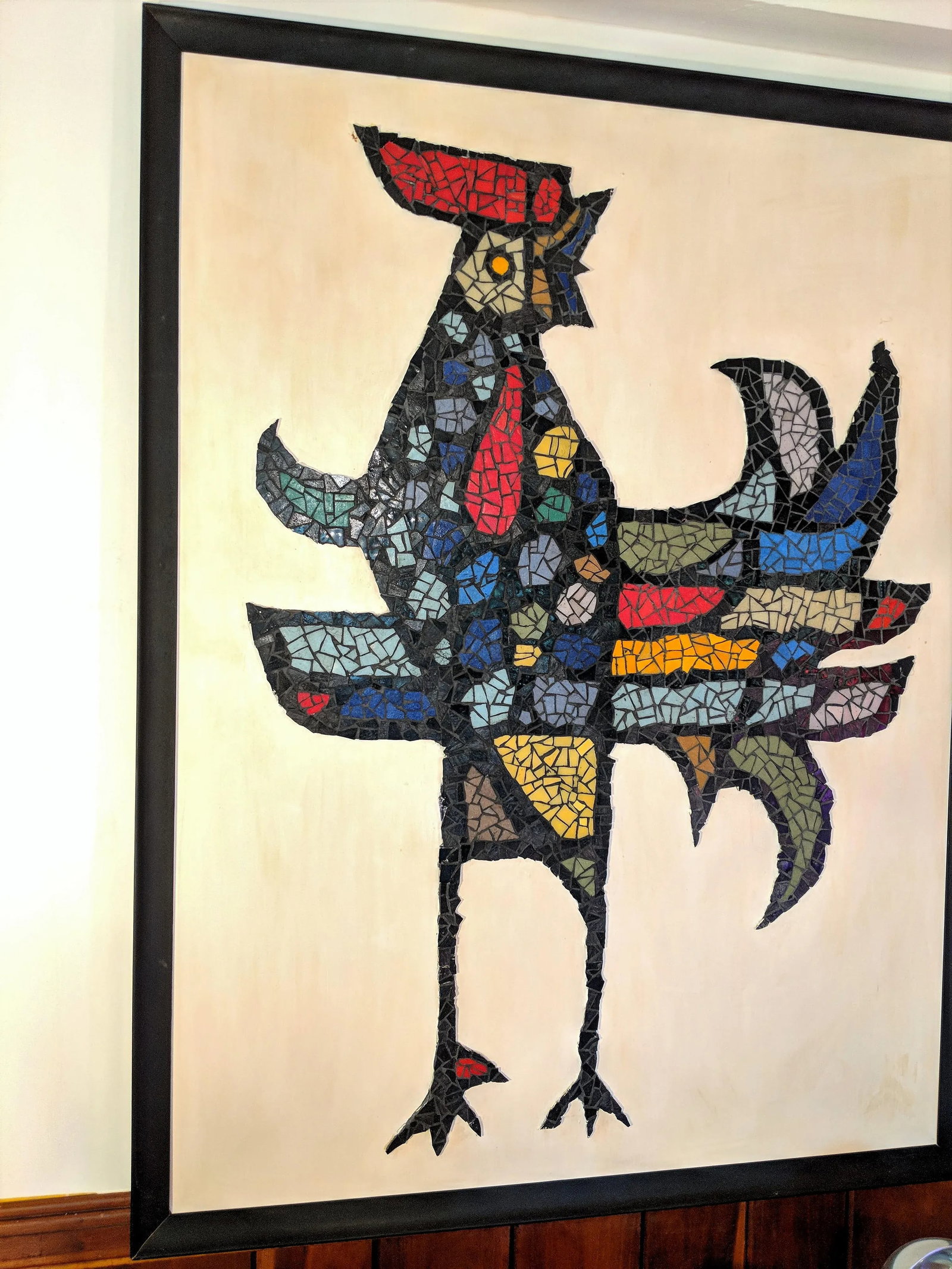 1970s Large Mosaic Rooster Wall Art - 2
