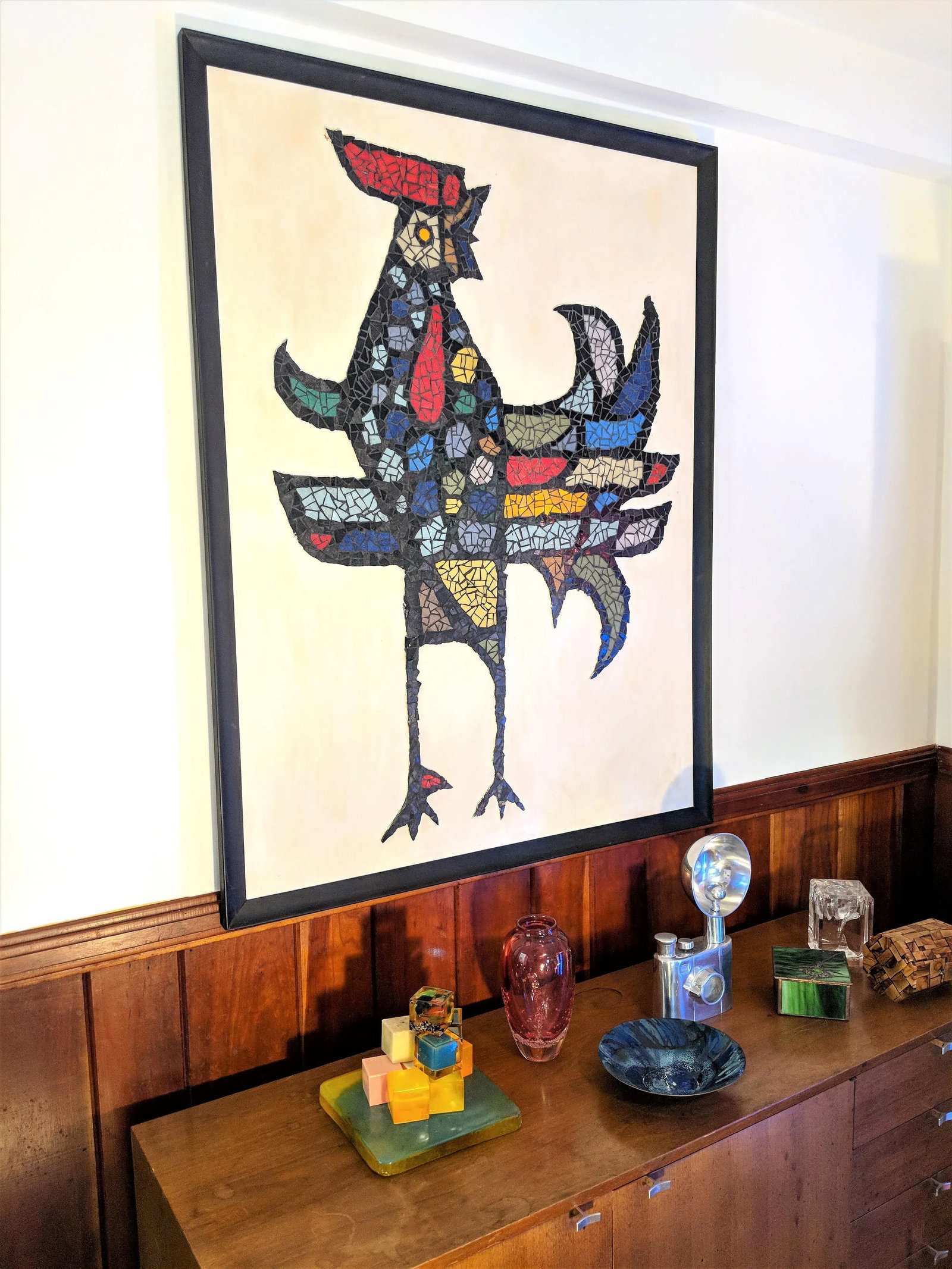 1970s Large Mosaic Rooster Wall Art - 9