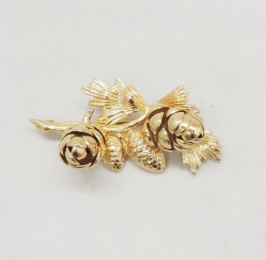 Vintage 1950s Signed Napier 3D Acorns Brooch - 6