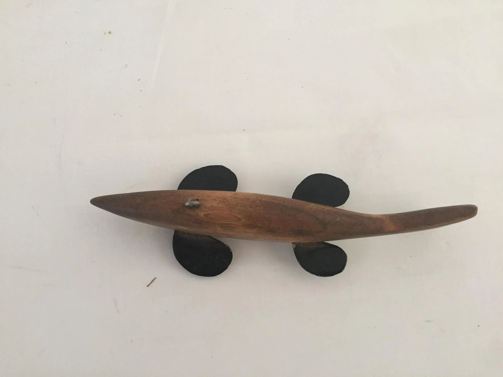 Vintage Hand-Carved Hand Painted 6.75" Ice Fishing Weighted Fish Decoy - 2