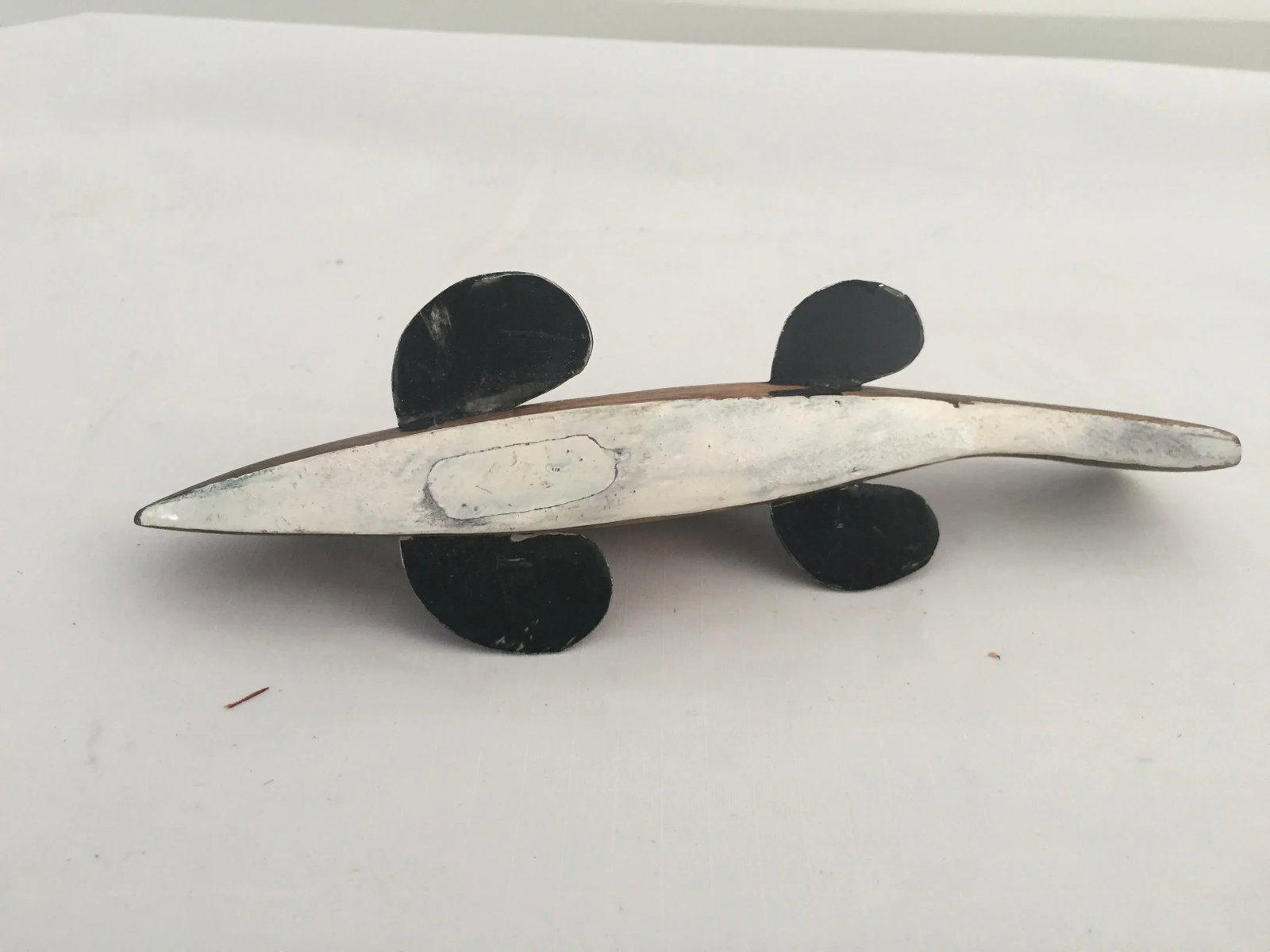 Vintage Hand-Carved Hand Painted 6.75" Ice Fishing Weighted Fish Decoy - 3