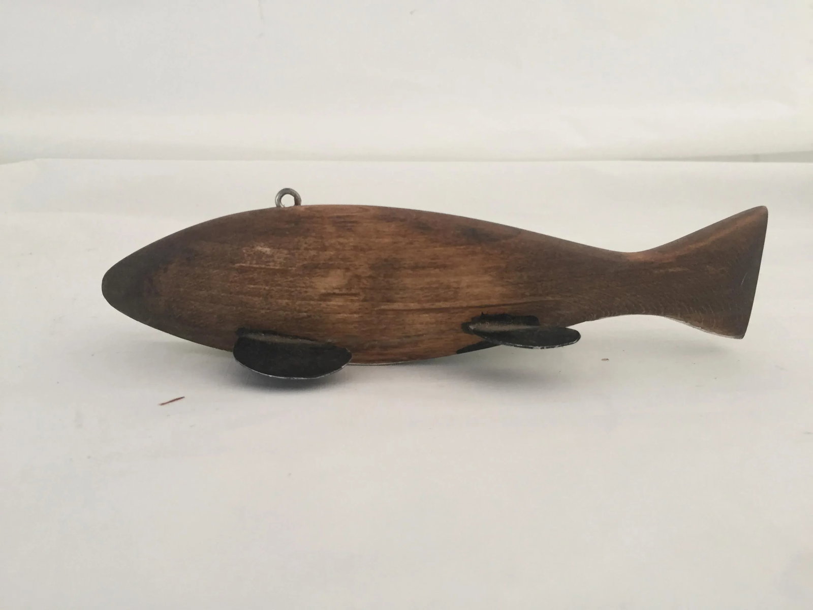 Vintage Hand-Carved Hand Painted 6.75" Ice Fishing Weighted Fish Decoy - 4