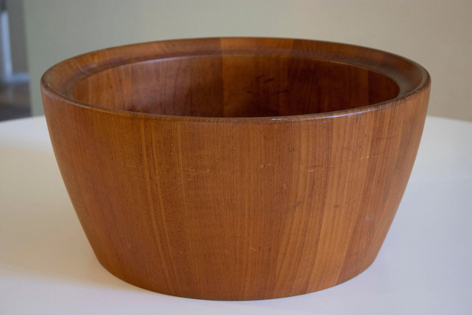 Massive Danish Teak Staved Bowl Nissen - 2