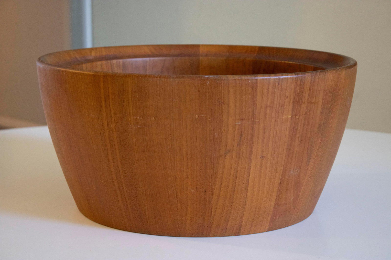 Massive Danish Teak Staved Bowl Nissen - 8