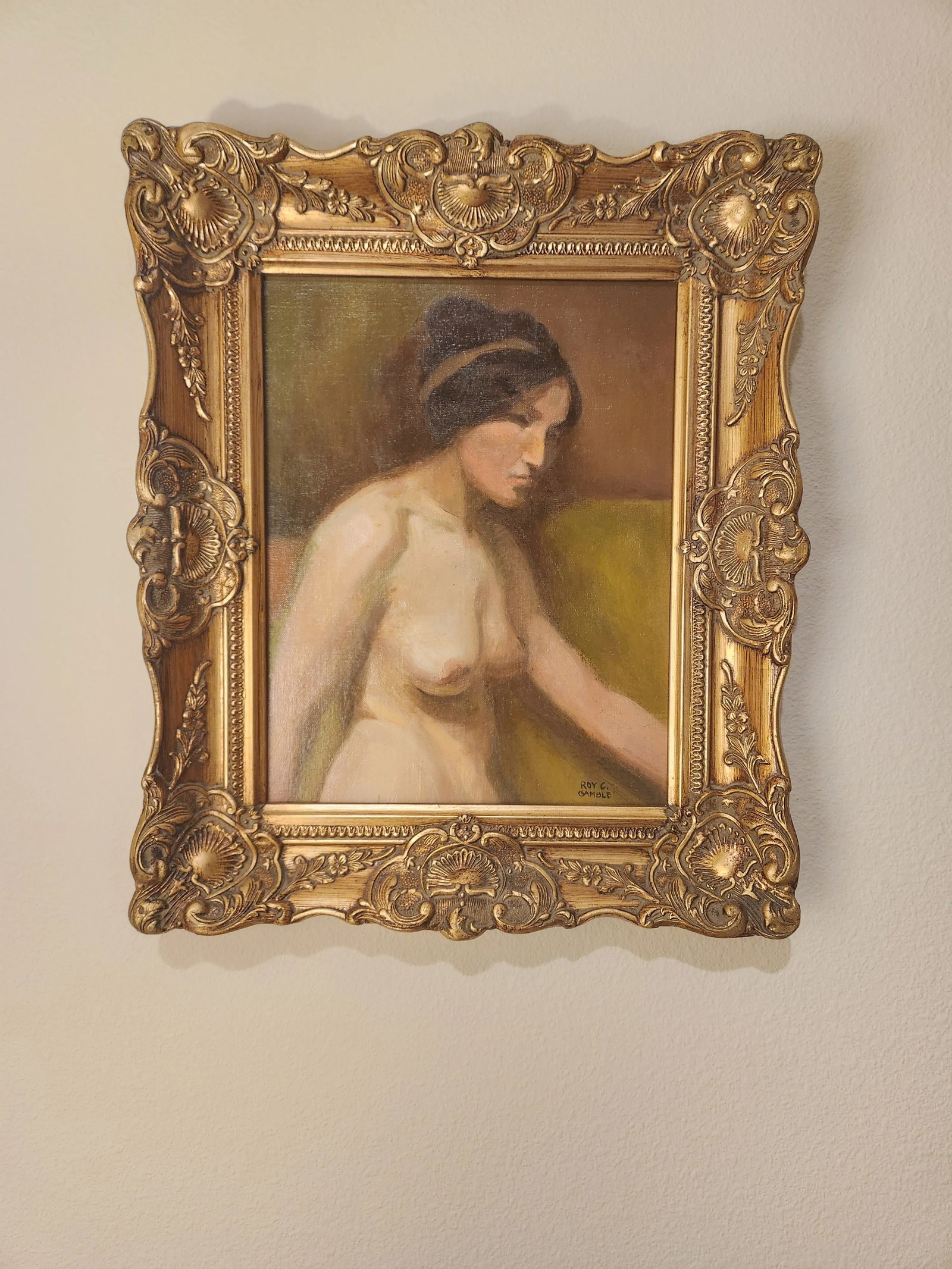 Mid 20th Century Nude Portrait Oil Painting on Canvas - 9