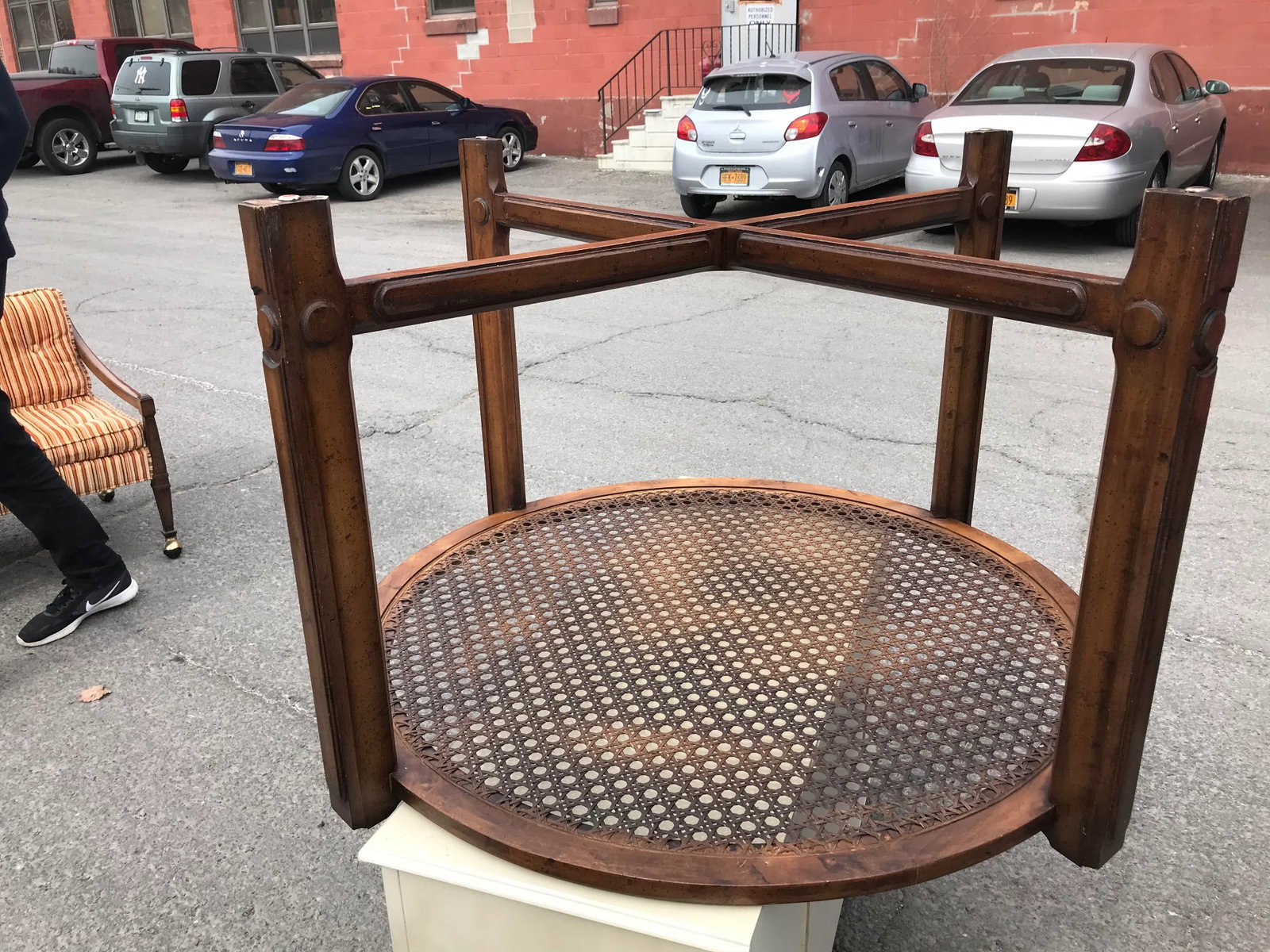 Mid-Century Cane & Wood Dining/Game Table - 11