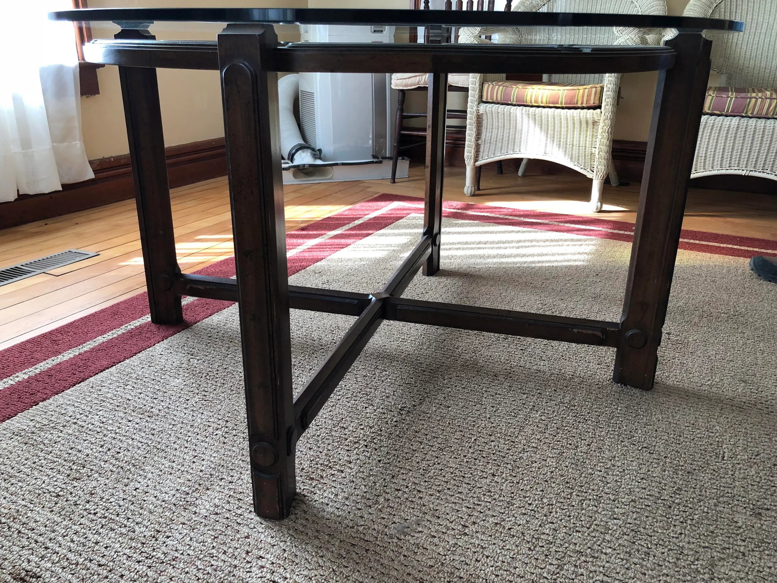 Mid-Century Cane & Wood Dining/Game Table - 2