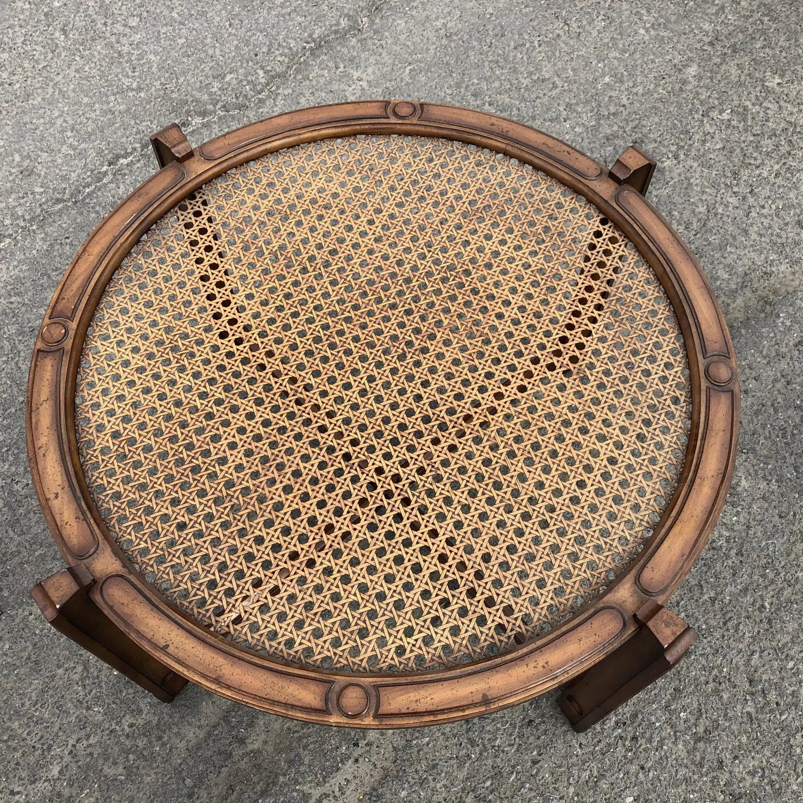 Mid-Century Cane & Wood Dining/Game Table - 6