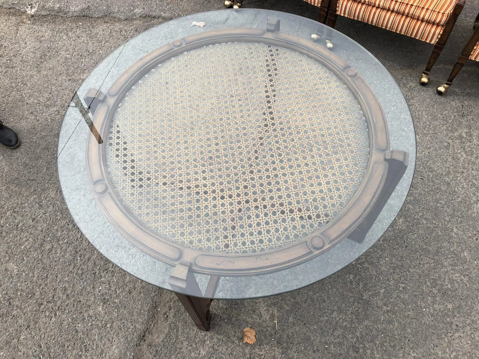 Mid-Century Cane & Wood Dining/Game Table - 7