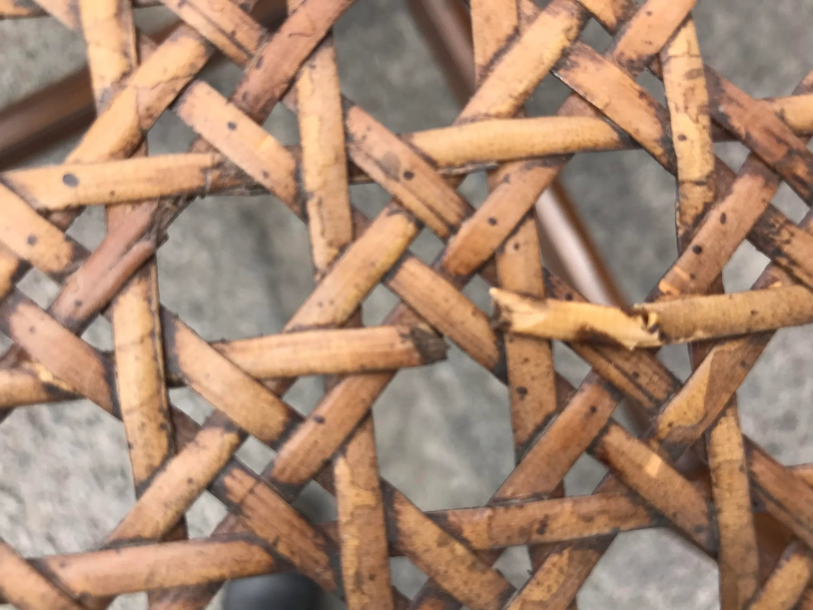 Mid-Century Cane & Wood Dining/Game Table - 8