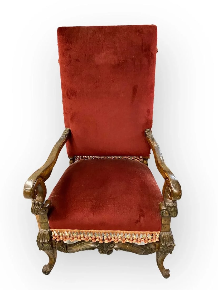 Pair of Vintage French Louis XIII Fauteuils, Armchairs - 2