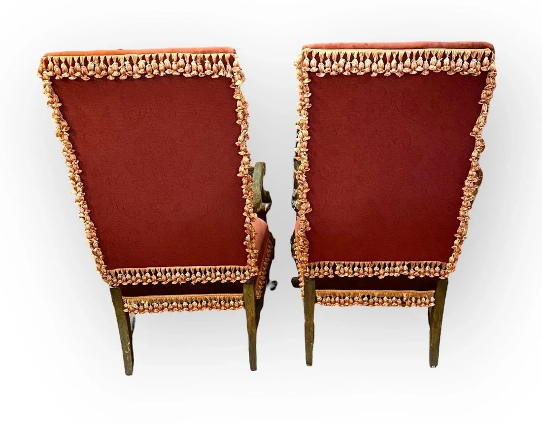 Pair of Vintage French Louis XIII Fauteuils, Armchairs - 3