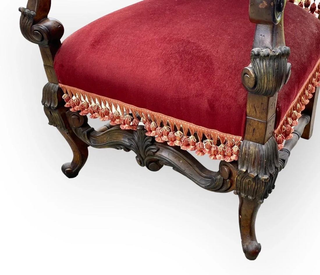 Pair of Vintage French Louis XIII Fauteuils, Armchairs - 7