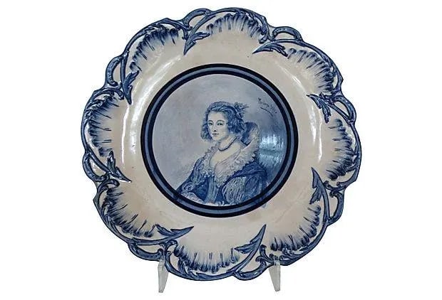 Antique Hand-Painted Staffordshire English Wall Plate - 8