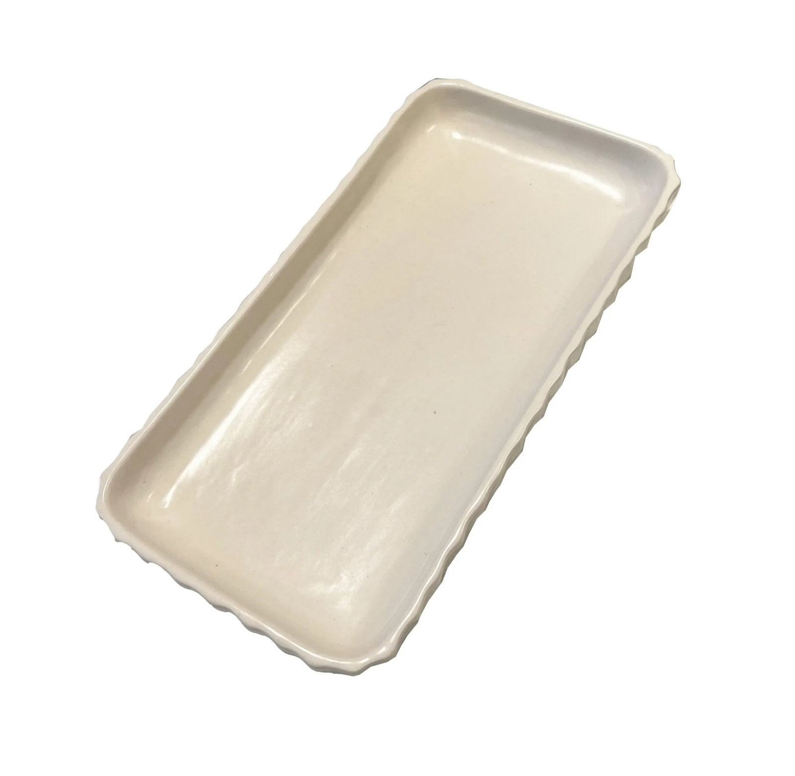 Vintage Waterworks Scalloped Ceramic Tray - 2