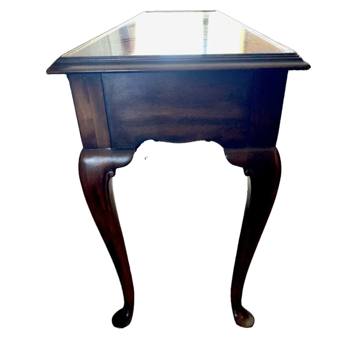 1990s Two Drawer Rectangular Signed Drexel Heritage Console Sofa Table on Cabriole Legs - 2