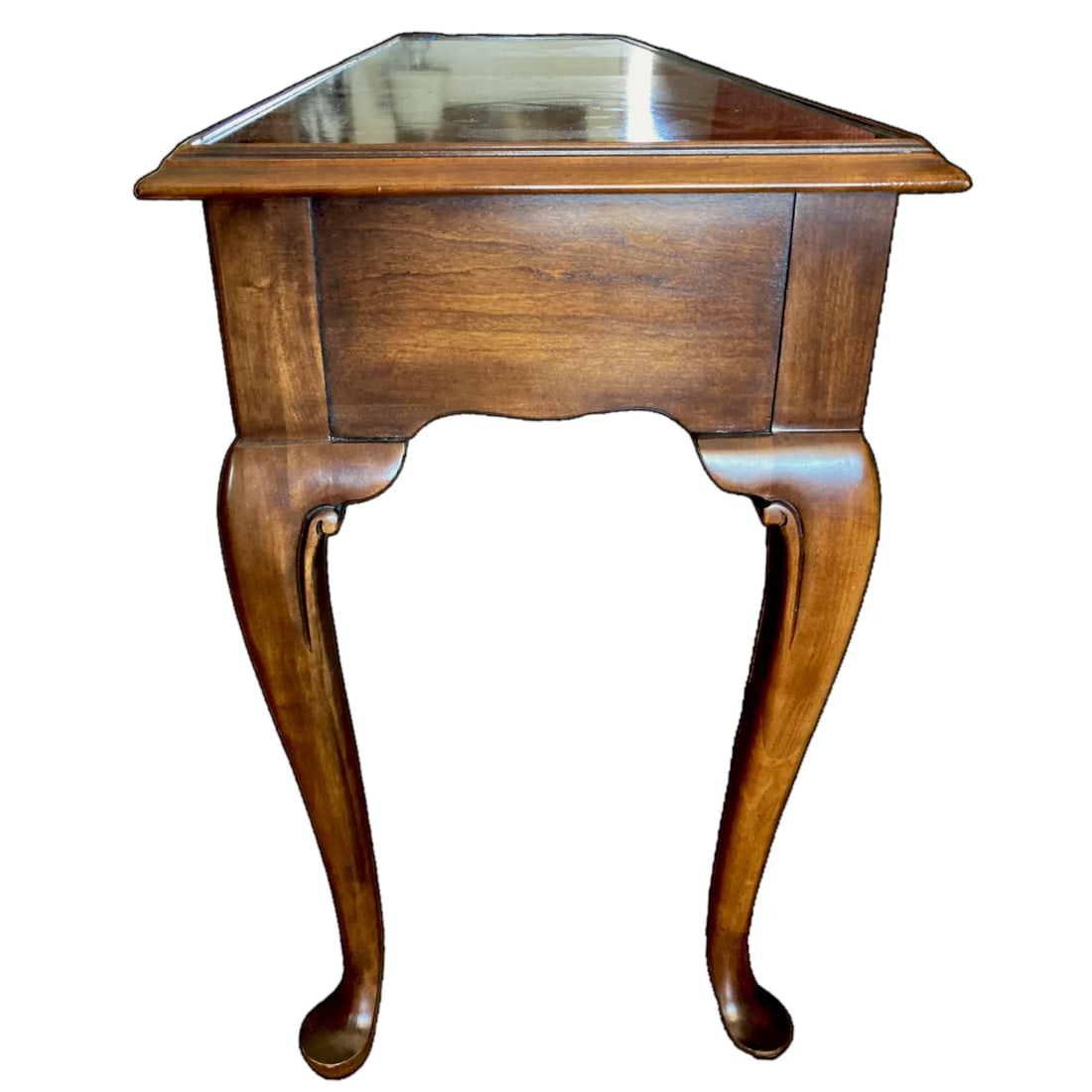 1990s Two Drawer Rectangular Signed Drexel Heritage Console Sofa Table on Cabriole Legs - 3