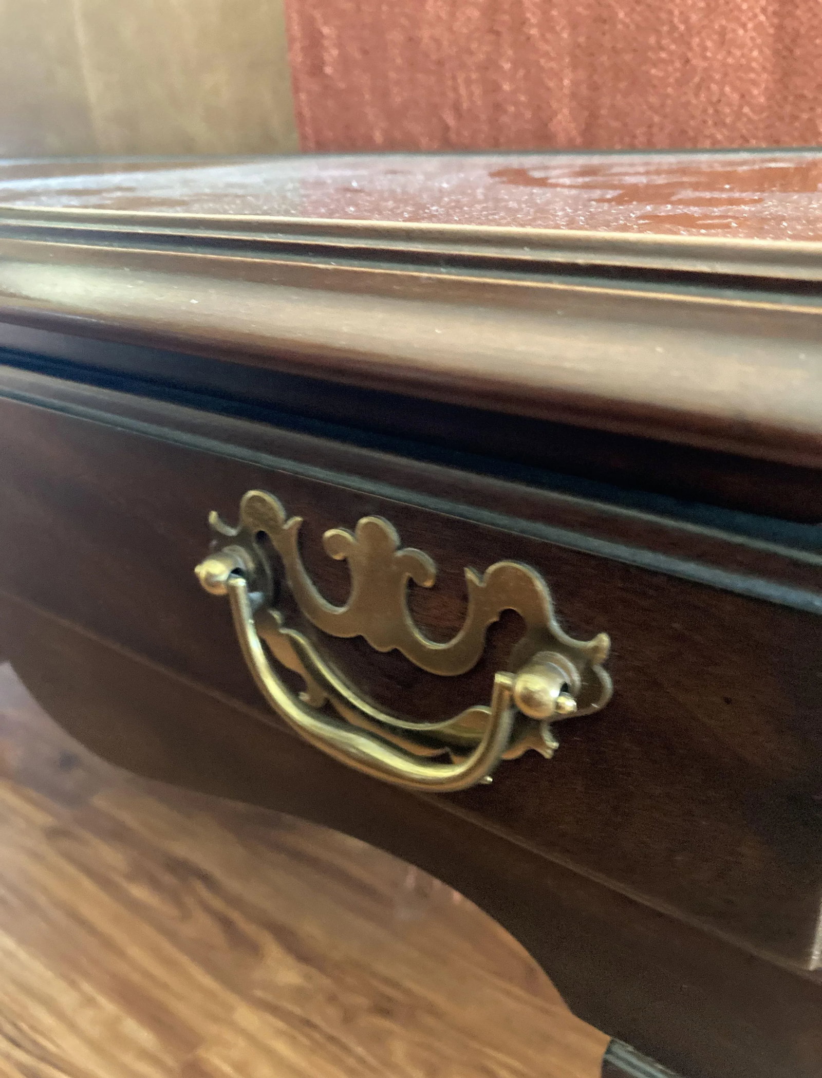 1990s Two Drawer Rectangular Signed Drexel Heritage Console Sofa Table on Cabriole Legs - 5